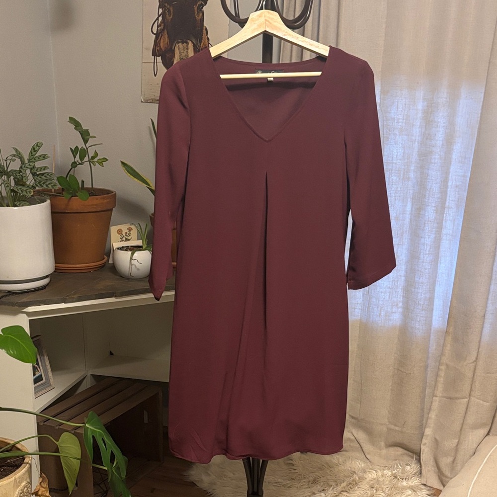 Rose & Olive Deep Red / Burgundy Loose Fit Dress